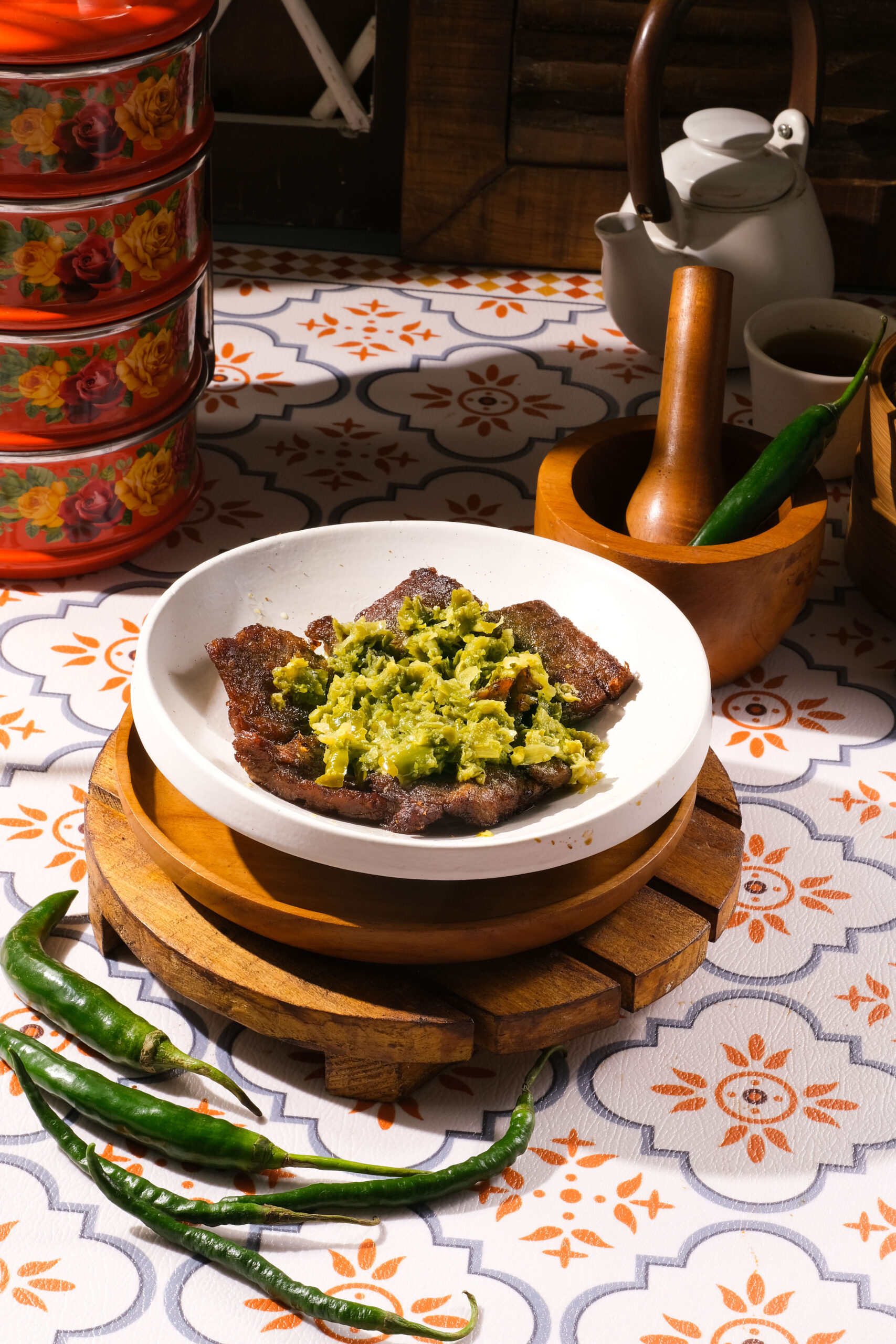 Dendeng Batokok Cabe Hijau